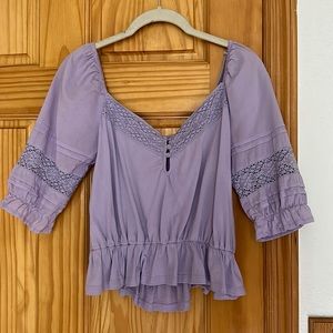 Beautiful cropped cotton top with lace trim - BP by Nordstrom